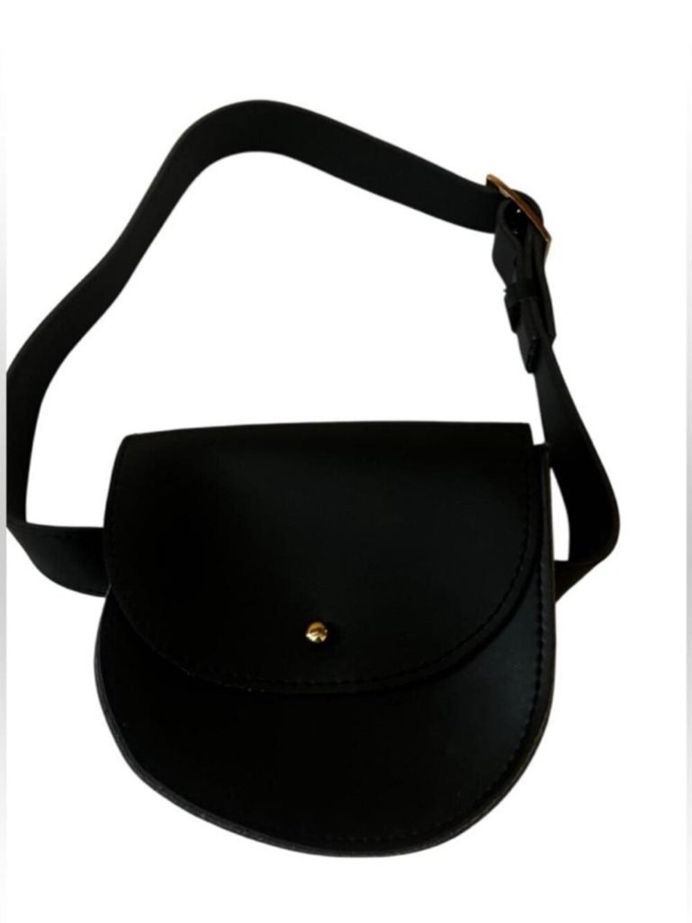 Black Faux leather belt bag